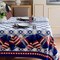 Blue White Plaid Footballs Stars America Patriotic 4th of July Memorial Day Independence Day Tablecloth Rectangle Washable Table Covers for Home Party Decorations 60x84 Inch